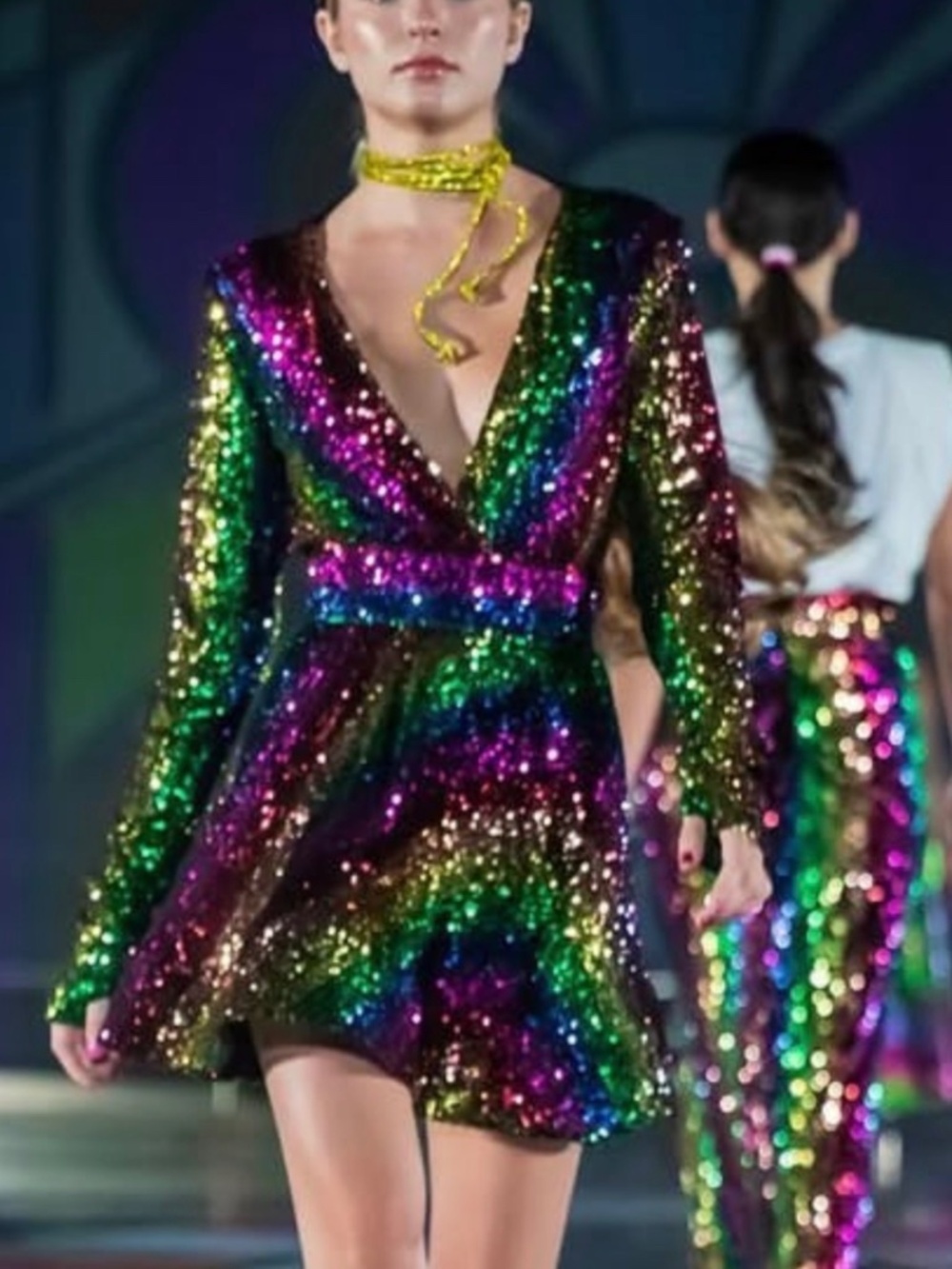Rainbow Sequin Set Sequin Jacket & Skirt